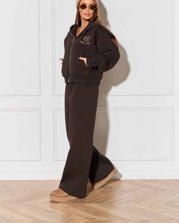 94/1 Спортивний костюм на флісі з капюшоном та вишивкою